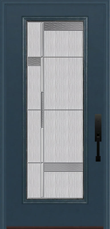 ProVia Legacy Single Entry Door 460 Style Manhattan Decorative Glass with Zinc Caming and Low-E - Doors and Beyond