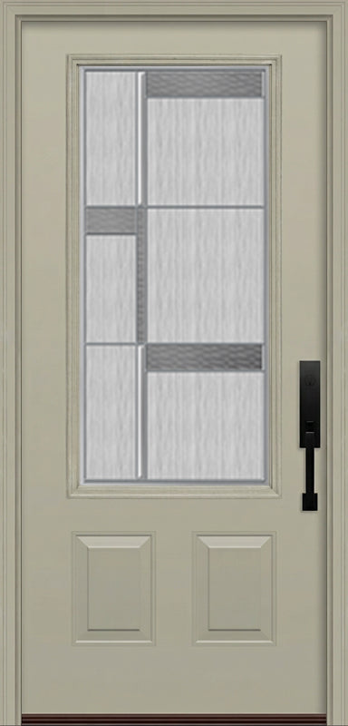 ProVia Legacy Single Entry Door 440 Style Manhattan Decorative Glass with Zinc Caming and Low-E - Doors and Beyond