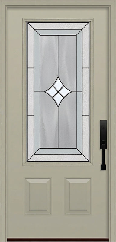 ProVia Legacy Single Entry Door 440 Style Aria Decorative Glass with Patina Caming and Low-E - Doors and Beyond