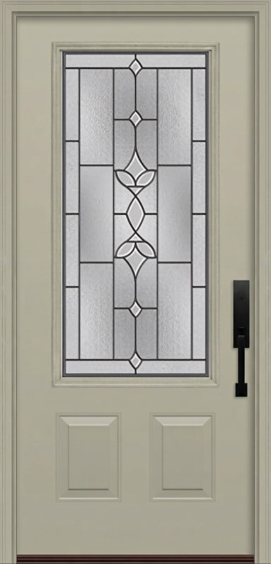 ProVia Legacy Single Entry Door 440 Style Esmond Decorative Glass with Patina Caming and Low-E - Doors and Beyond