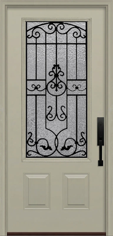 ProVia Legacy Single Entry Door 440 Style Barcelona Decorative Glass With Gluechip Privacy Glass - Doors and Beyond