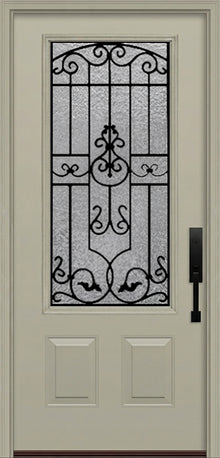 ProVia Legacy Single Entry Door 440 Style Barcelona Decorative Glass With Gluechip Privacy Glass - Doors and Beyond