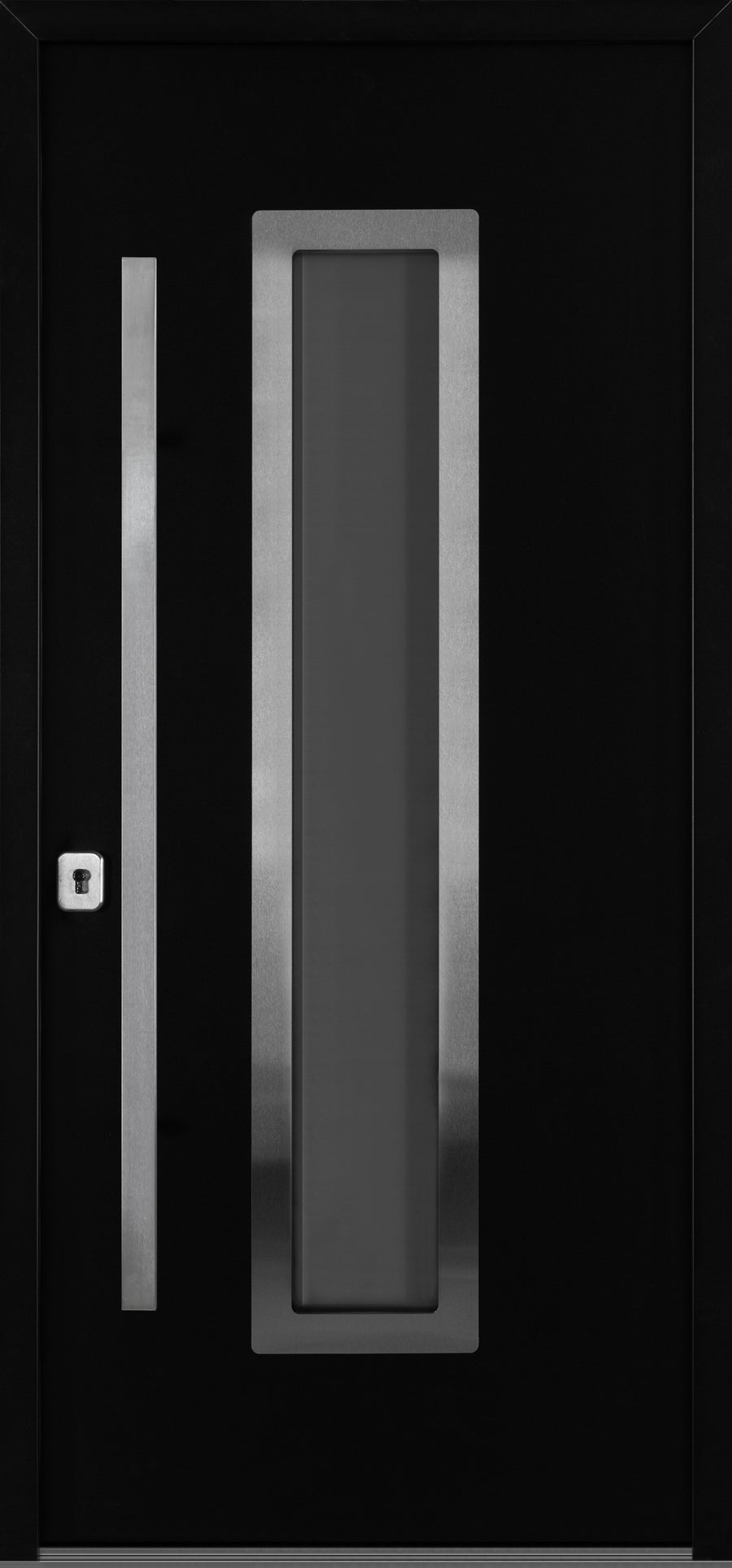 Nova Inox S1 Modern Exterior Single Door 36x80 - Black - Doors and Beyond