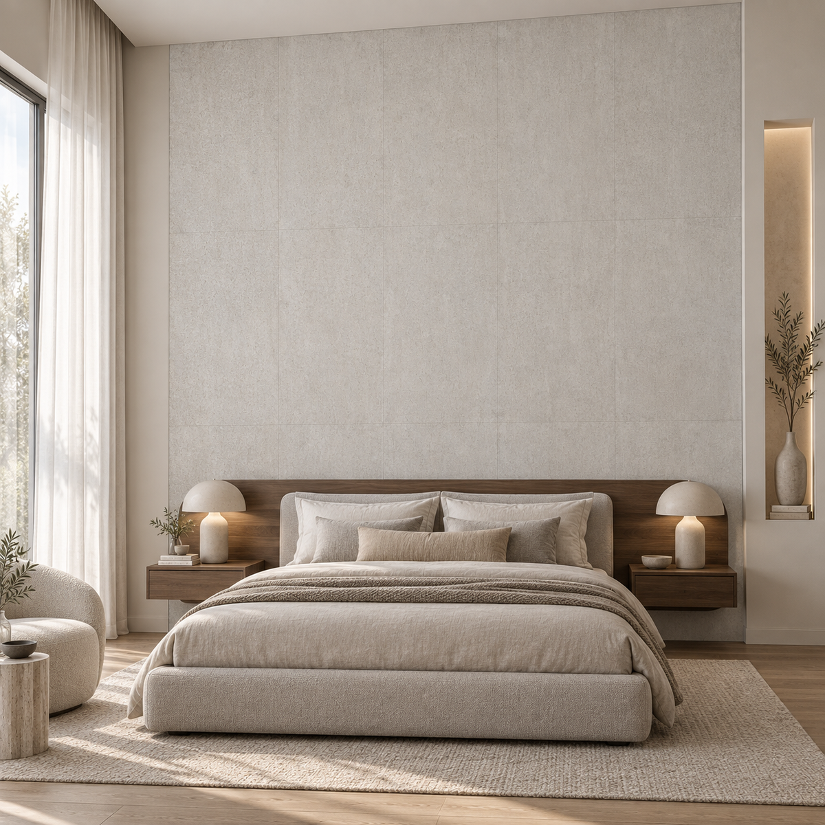 VOX Wall SPC Mineral light grey embossed matt 21 5/8" x 43 5/16" - Doors and Beyond
