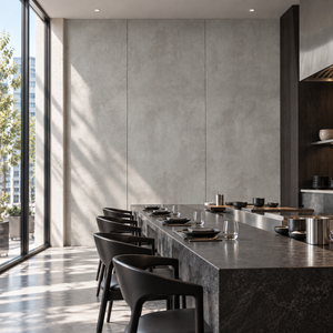 VOX Wall SPC Smoky concrete embossed matt 43 5/16" x 110 1/4" - Doors and Beyond