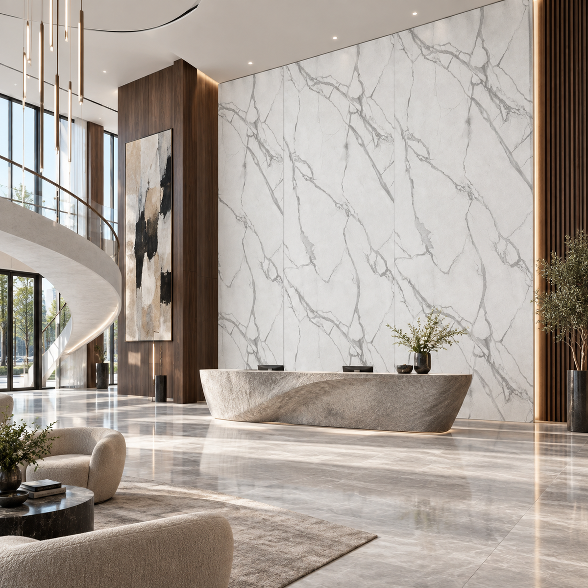 VOX Wall SPC Elegance full matt 43 5/16" x 110 1/4" - Doors and Beyond