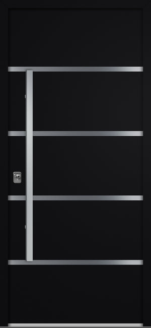 Nova Inox S3 Modern Exterior Single Door 36x80 - Black - Doors and Beyond