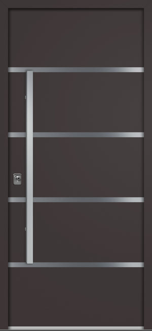Nova Inox S3 Modern Exterior Single Door 36x80 - Brown - Doors and Beyond