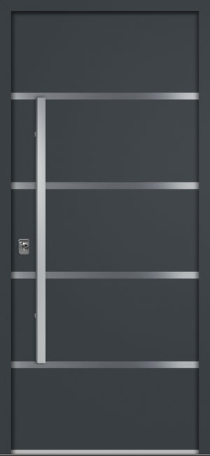 Nova Inox S3 Modern Exterior Single Door 36x80 - Gray - Doors and Beyond