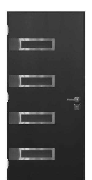 Nova Inox S4 Modern Exterior Single Door 36x80 - Gray - Doors and Beyond