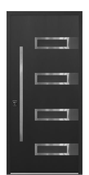 Nova Inox S4 Modern Exterior Single Door 36x80 - Gray - Doors and Beyond