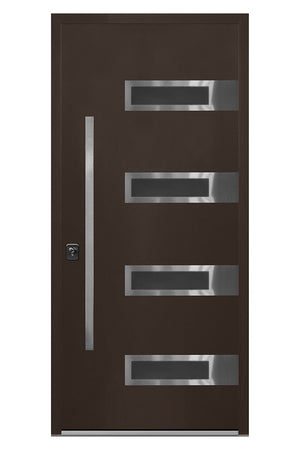 Nova Inox S4 Modern Exterior Single Door 36x80 - Brown - Doors and Beyond