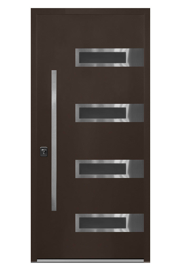 Nova Inox S4 Modern Exterior Single Door 36x80 - Brown - Doors and Beyond