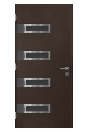 Nova Inox S4 Modern Exterior Single Door 36x80 - Brown - Doors and Beyond