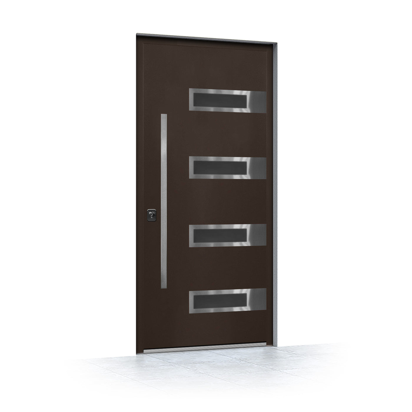 Nova Inox S4 Modern Exterior Single Door 36x80 - Brown - Doors and Beyond