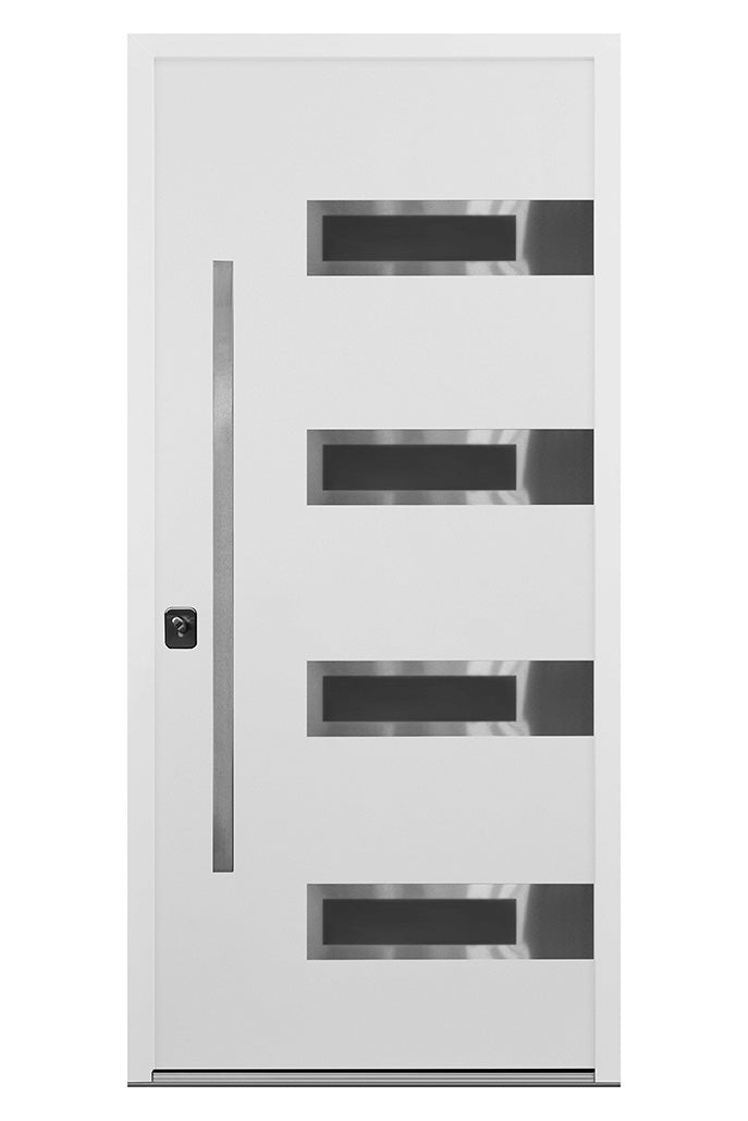 Nova Inox S4 Modern Exterior Single Door 36x80 - White - Doors and Beyond