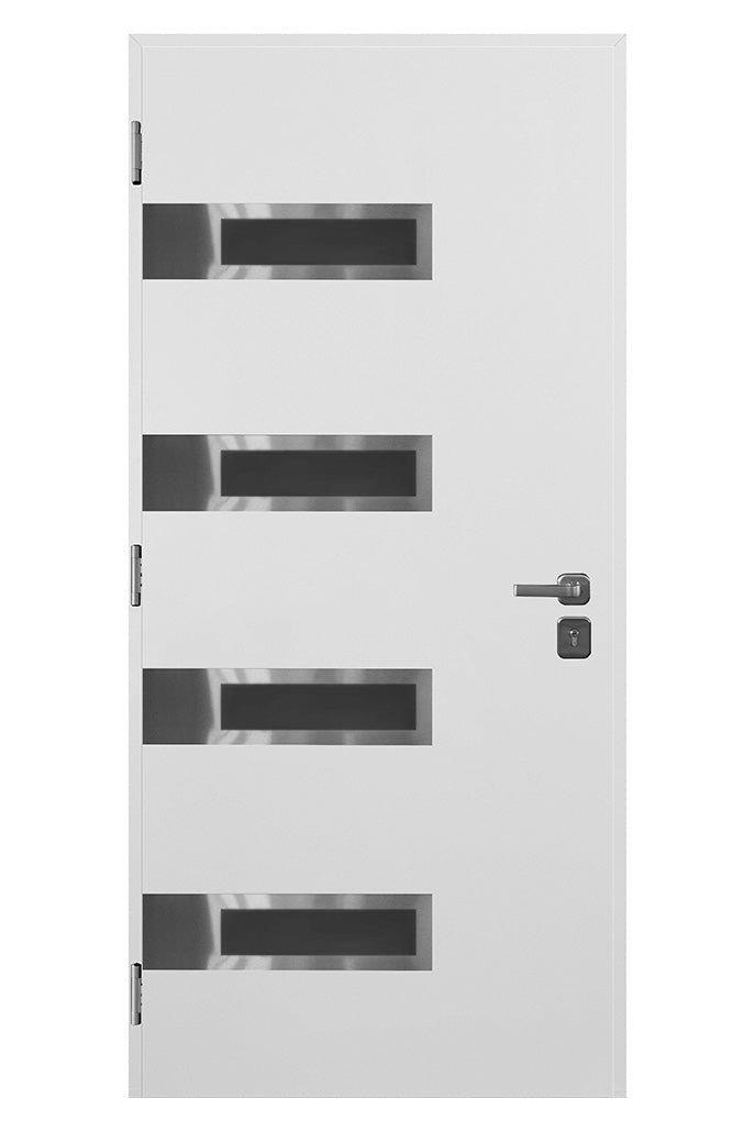 Nova Inox S4 Modern Exterior Single Door 36x80 - White - Doors and Beyond