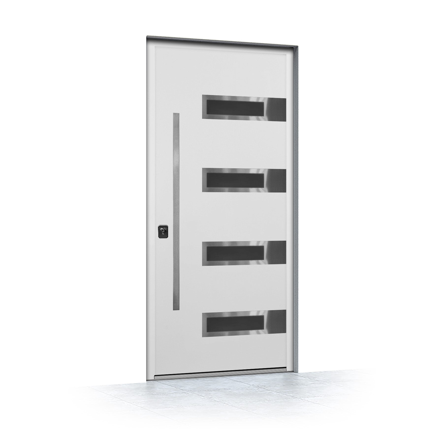 Nova Inox S4 Modern Exterior Single Door 36x80 - White