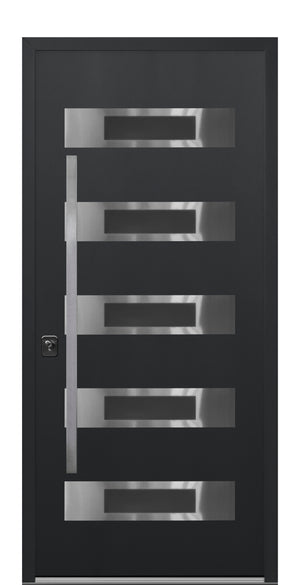 Nova Inox S5 Modern Exterior Single Door 36x80 - Gray - Doors and Beyond