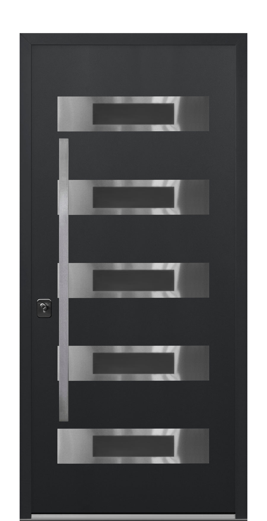 Nova Inox S5 Modern Exterior Single Door 36x80 - Gray - Doors and Beyond