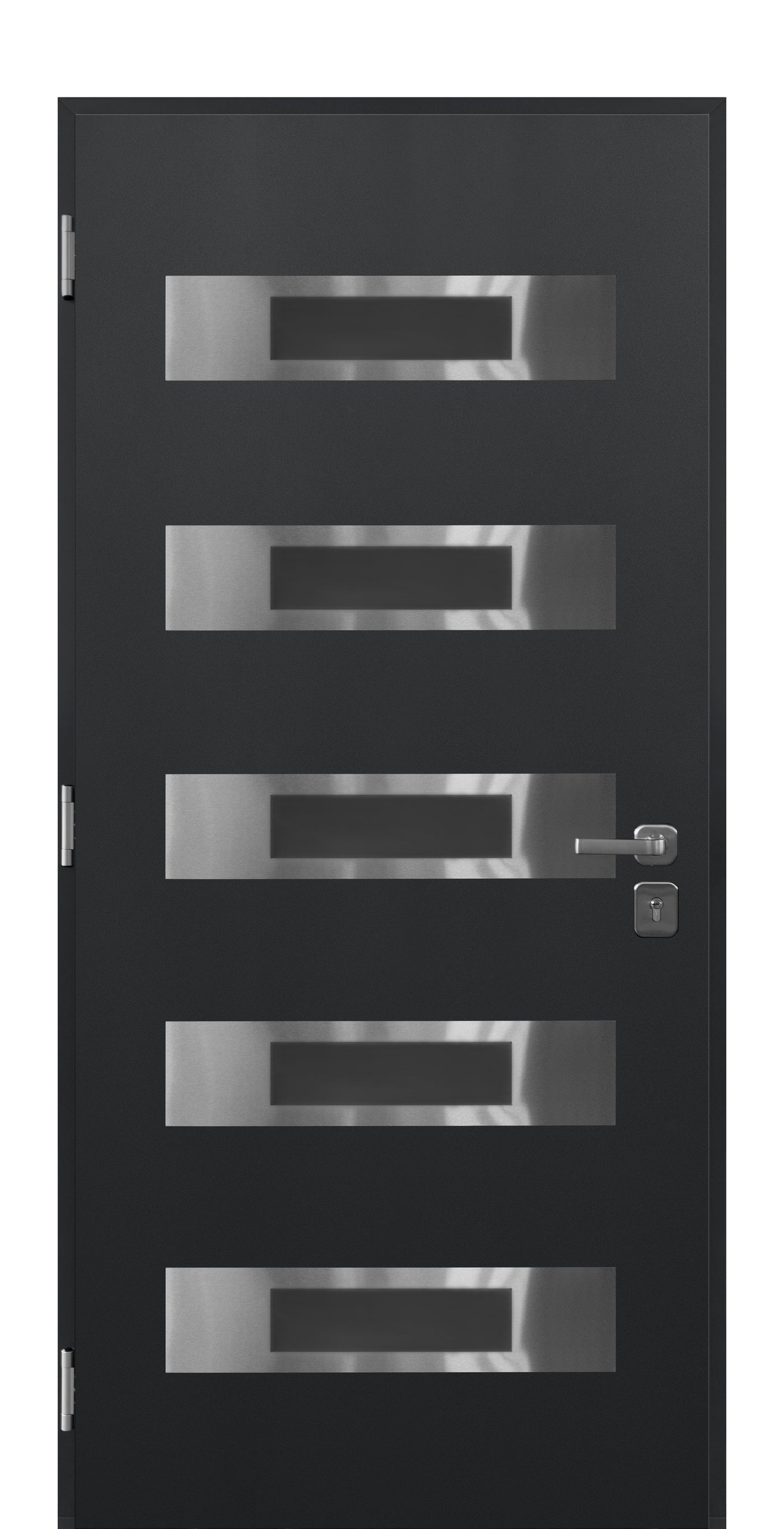 Nova Inox S5 Modern Exterior Single Door 36x80 - Gray - Doors and Beyond