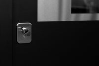 Nova Inox S5 Modern Exterior Single Door 36x80 with Transom - Unit Size 38 x 95 1/2”- Black - Doors and Beyond