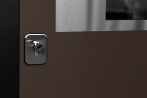 Nova Inox S5 Modern Exterior Single Door 36x80 with Transom - Unit Size 38 x 95 1/2”- Brown - Doors and Beyond