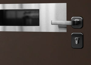 Nova Inox S1 Modern Exterior Single Door W/ (2) 12" Sidelight - Unit 62x81 3/8 - Brown - Doors and Beyond