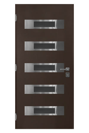 Nova Inox S5 Modern Exterior Single Door 36x80 - Brown - Doors and Beyond