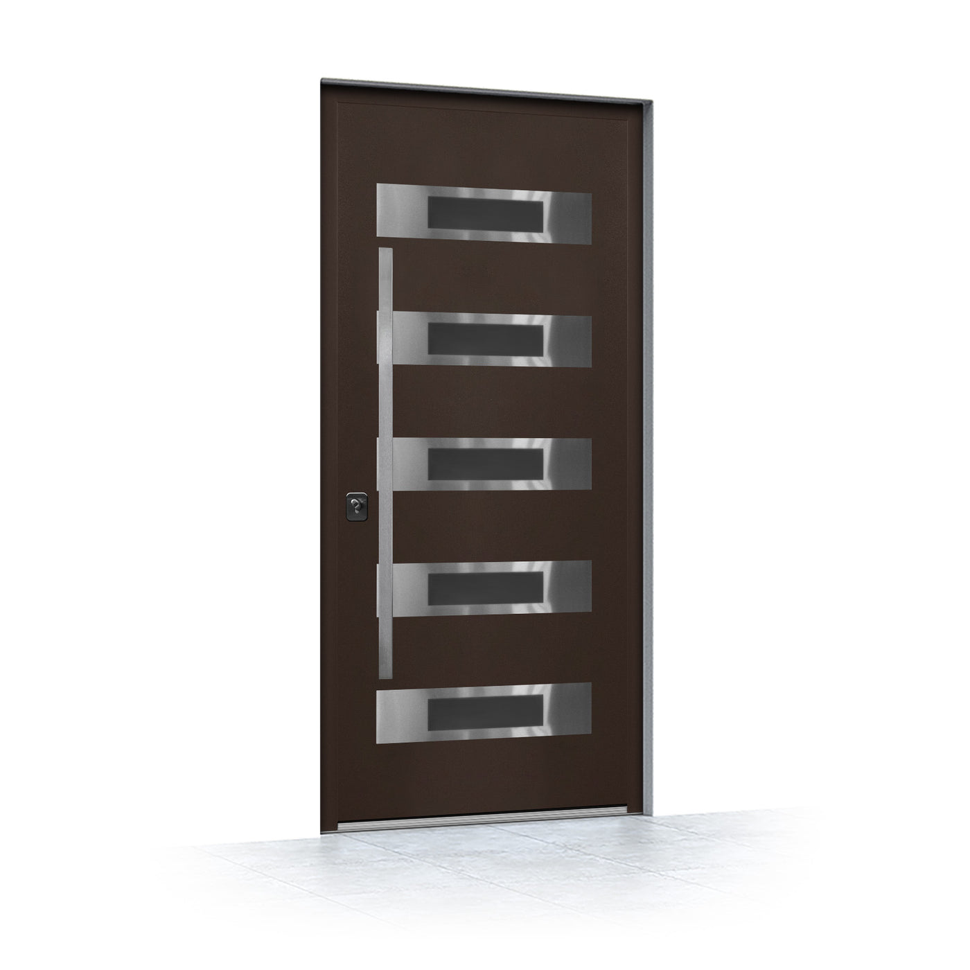 Nova Inox S5 Modern Exterior Single Door 36x80 - Brown - Doors and Beyond