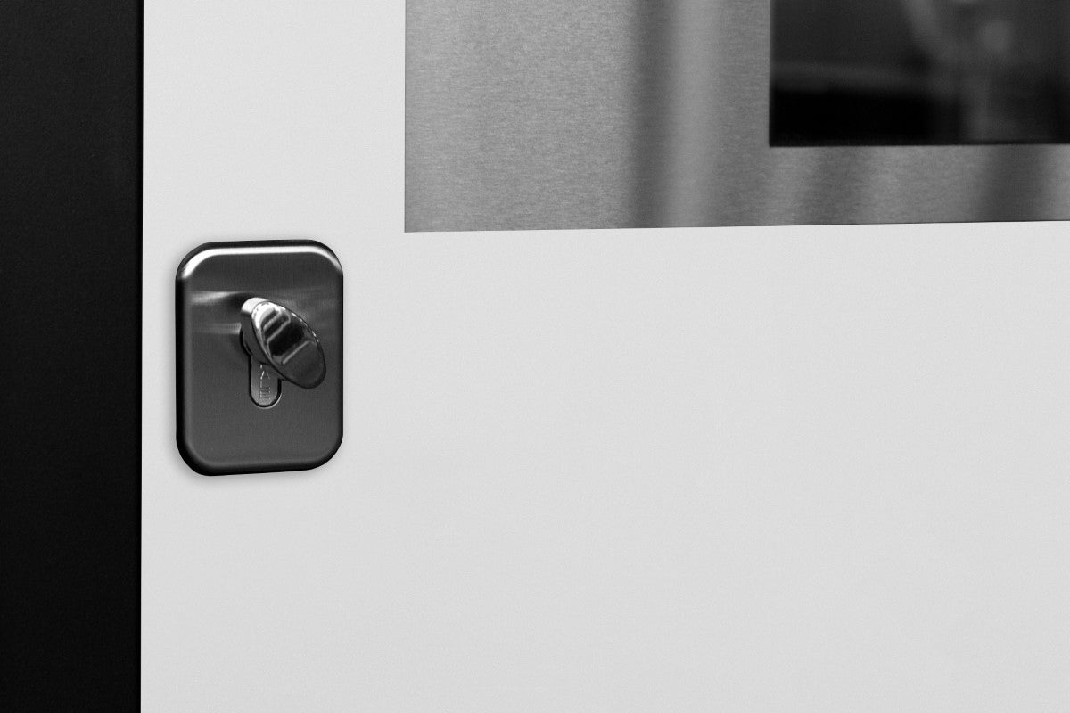 Nova Inox S5 Modern Exterior Single Door 36x80 with Transom - Unit Size 38 x 95 1/2”- White - Doors and Beyond