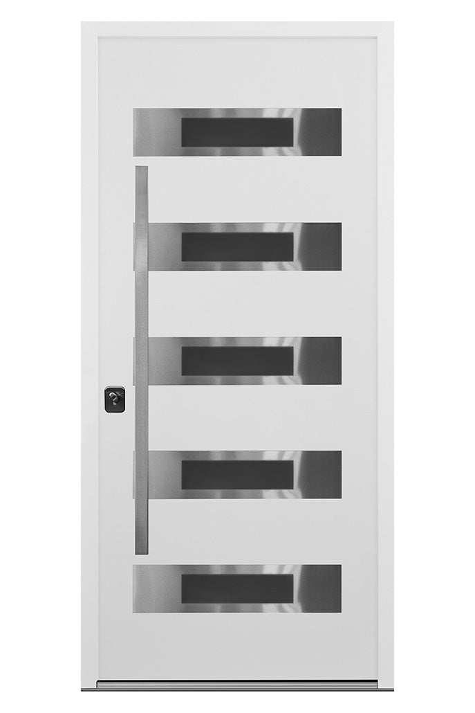 Nova Inox S5 Modern Exterior Single Door 36x80 - White - Doors and Beyond