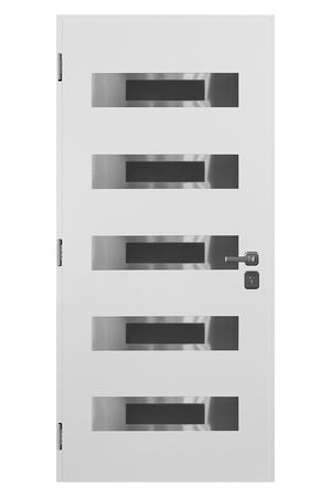 Nova Inox S5 Modern Exterior Single Door 36x80 - White - Doors and Beyond