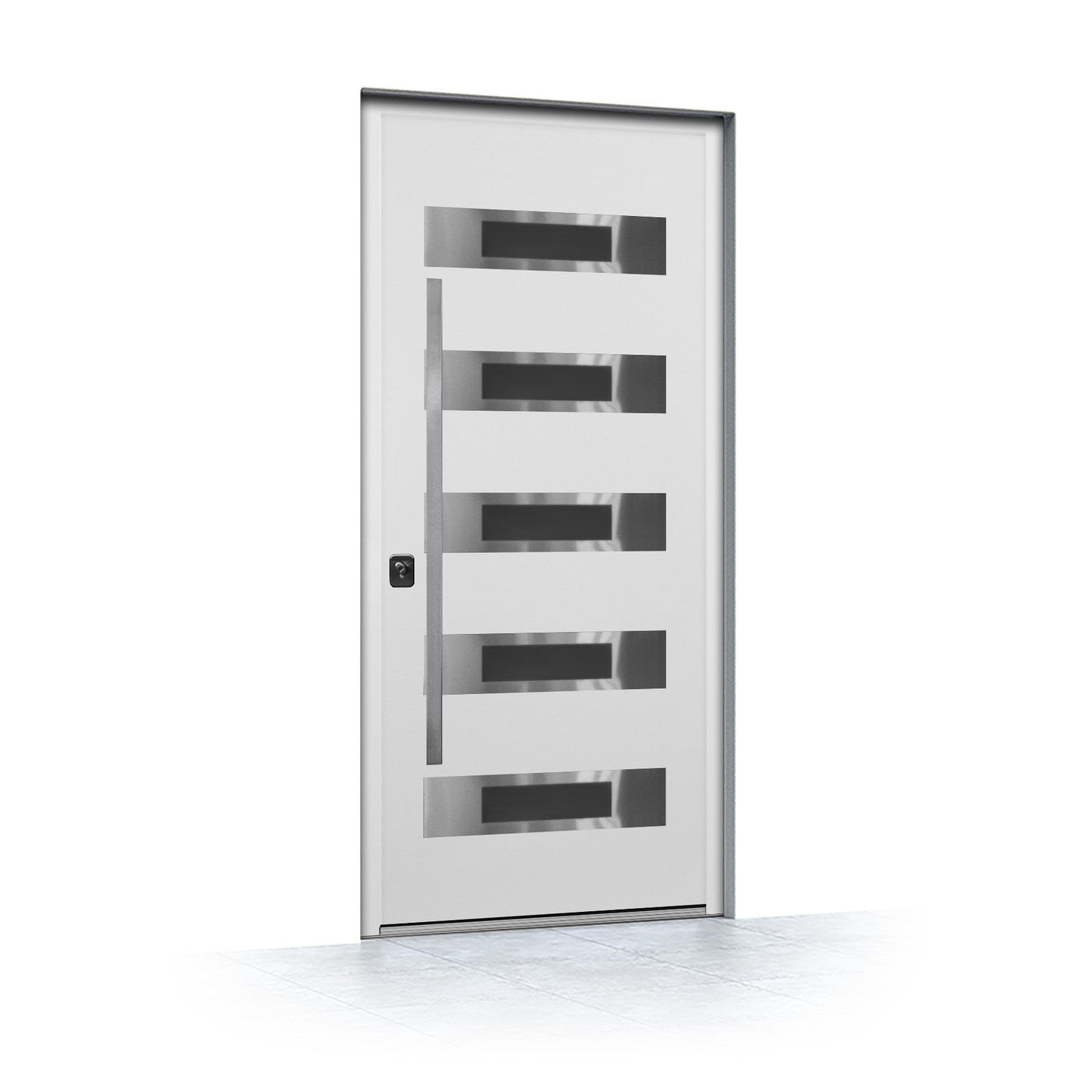 Nova Inox S5 Modern Exterior Single Door 36x80 - White - Doors and Beyond