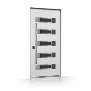Nova Inox S5 Modern Exterior Single Door 36x80 - White - Doors and Beyond