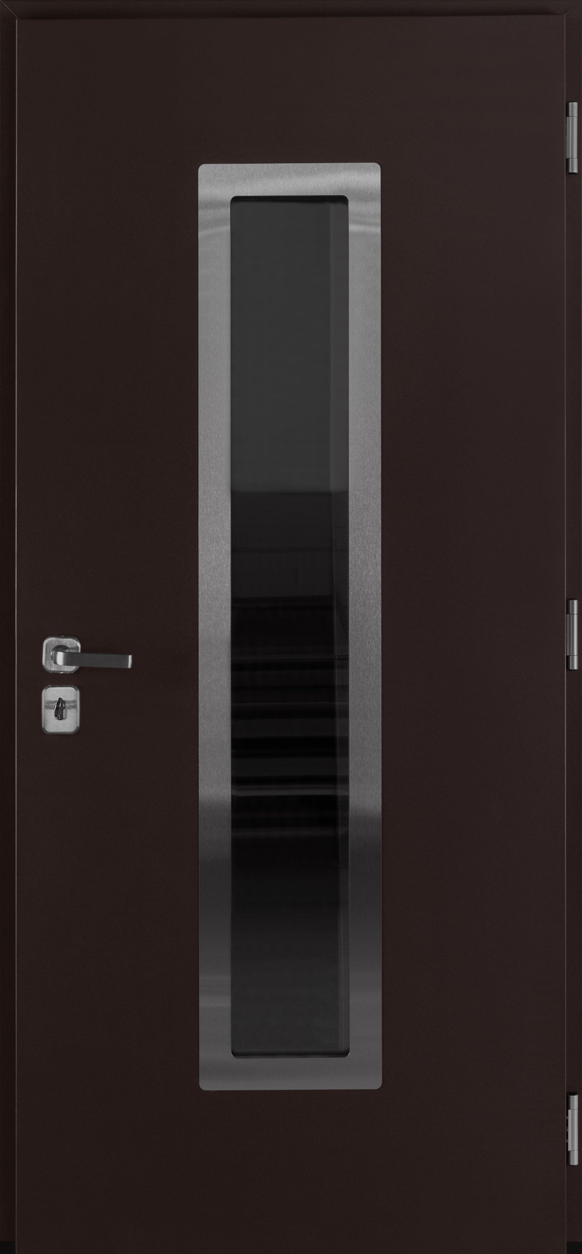 Nova Inox S1 Modern Exterior Single Door 36x80 - Brown - Doors and Beyond