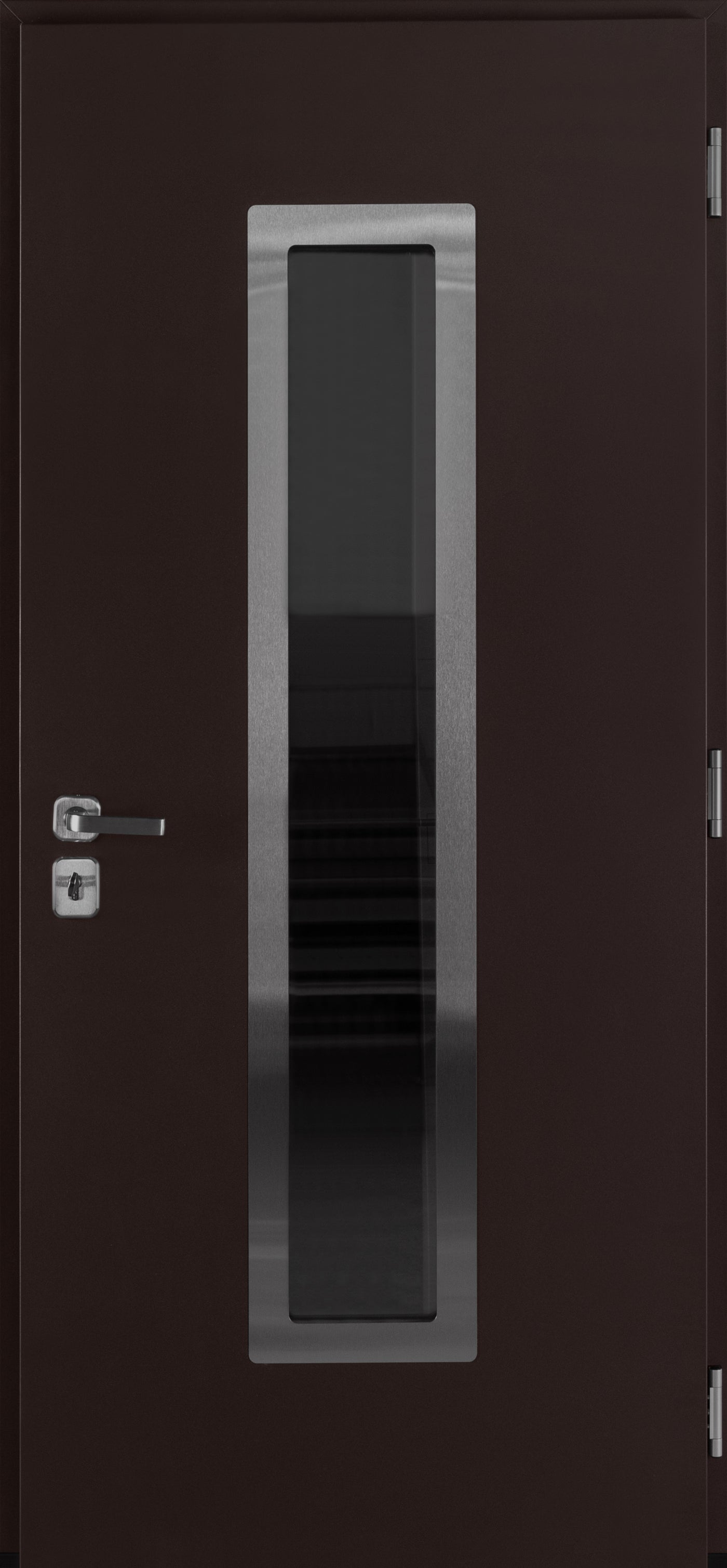 Nova Inox S1 Modern Exterior Single Door 36x80 - Brown - Doors and Beyond