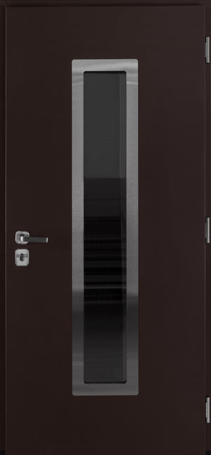 Nova Inox S1 Modern Exterior Single Door 36x80 - Brown - Doors and Beyond