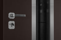 Nova Inox S1 Modern Exterior Single Door 36x80 with Transom - Unit Size 38 x 95 1/2”- Brown - Doors and Beyond