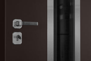Nova Inox S1 Modern Exterior Single Door 36x80 with Transom - Unit Size 38 x 95 1/2”- Brown - Doors and Beyond