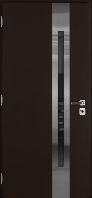 Nova Inox S2 Modern Exterior Single Door 36x80 - Brown - Doors and Beyond