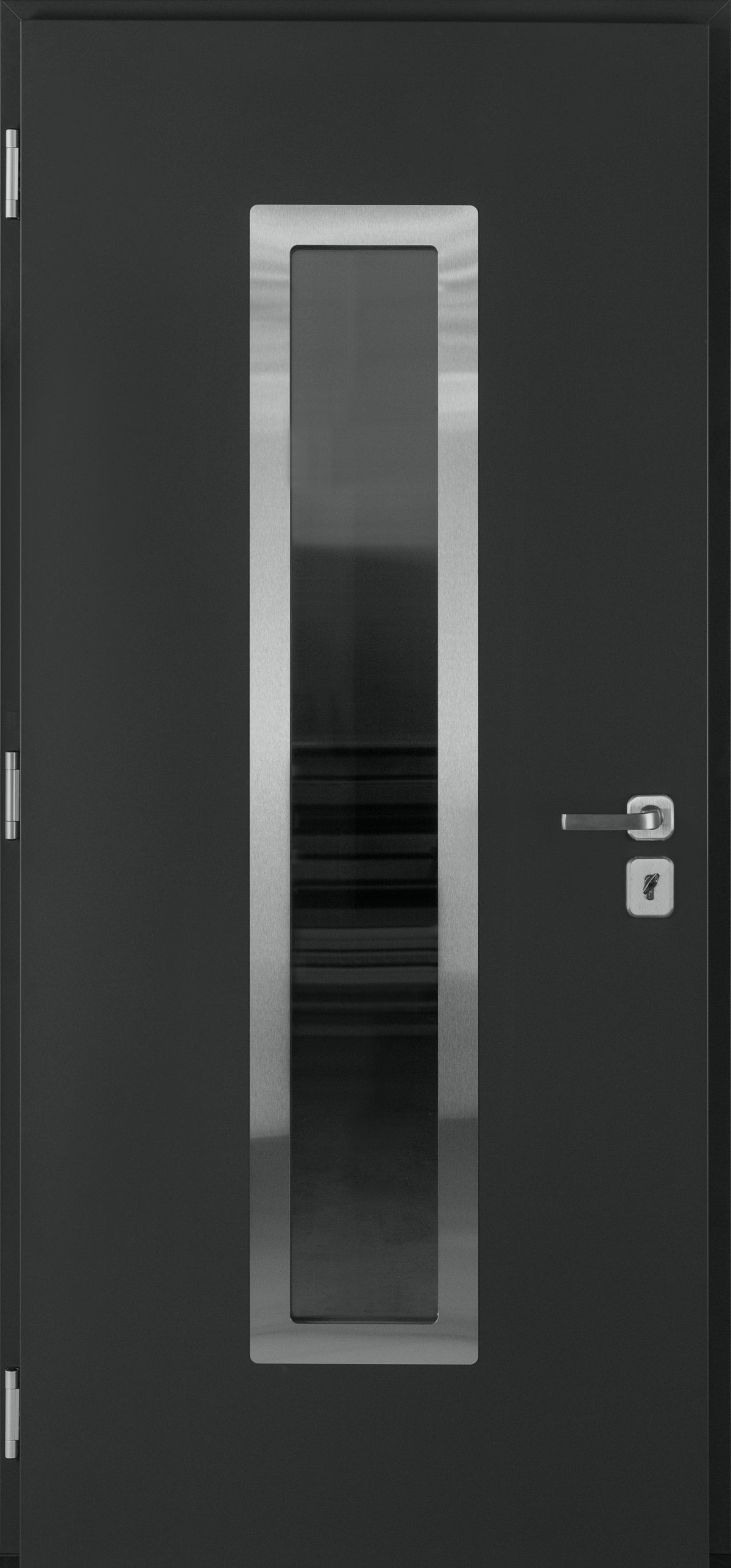 Nova Inox S1 Modern Exterior Single Door 36x80 - Gray - Doors and Beyond