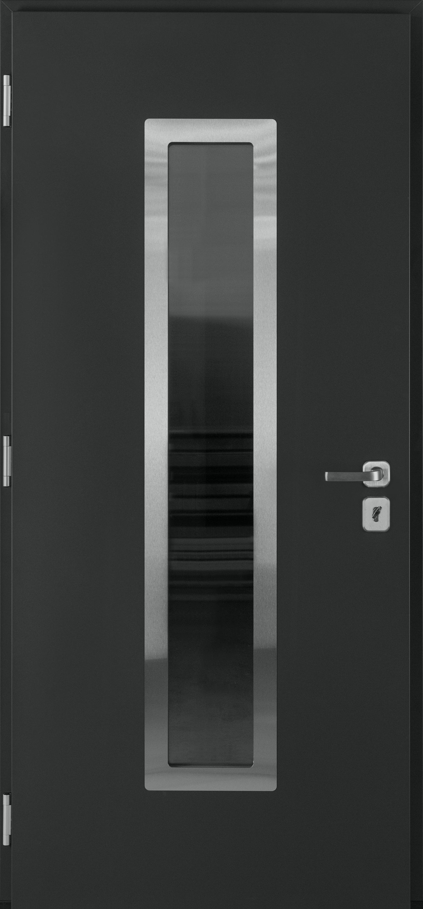 Nova Inox S1 Modern Exterior Single Door 36x80 - Gray - Doors and Beyond