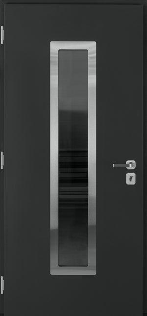 Nova Inox S1 Modern Exterior Single Door 36x80 - Gray - Doors and Beyond