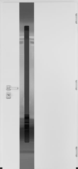 Nova Inox S2 Modern Exterior Single Door 36x80 - White - Doors and Beyond