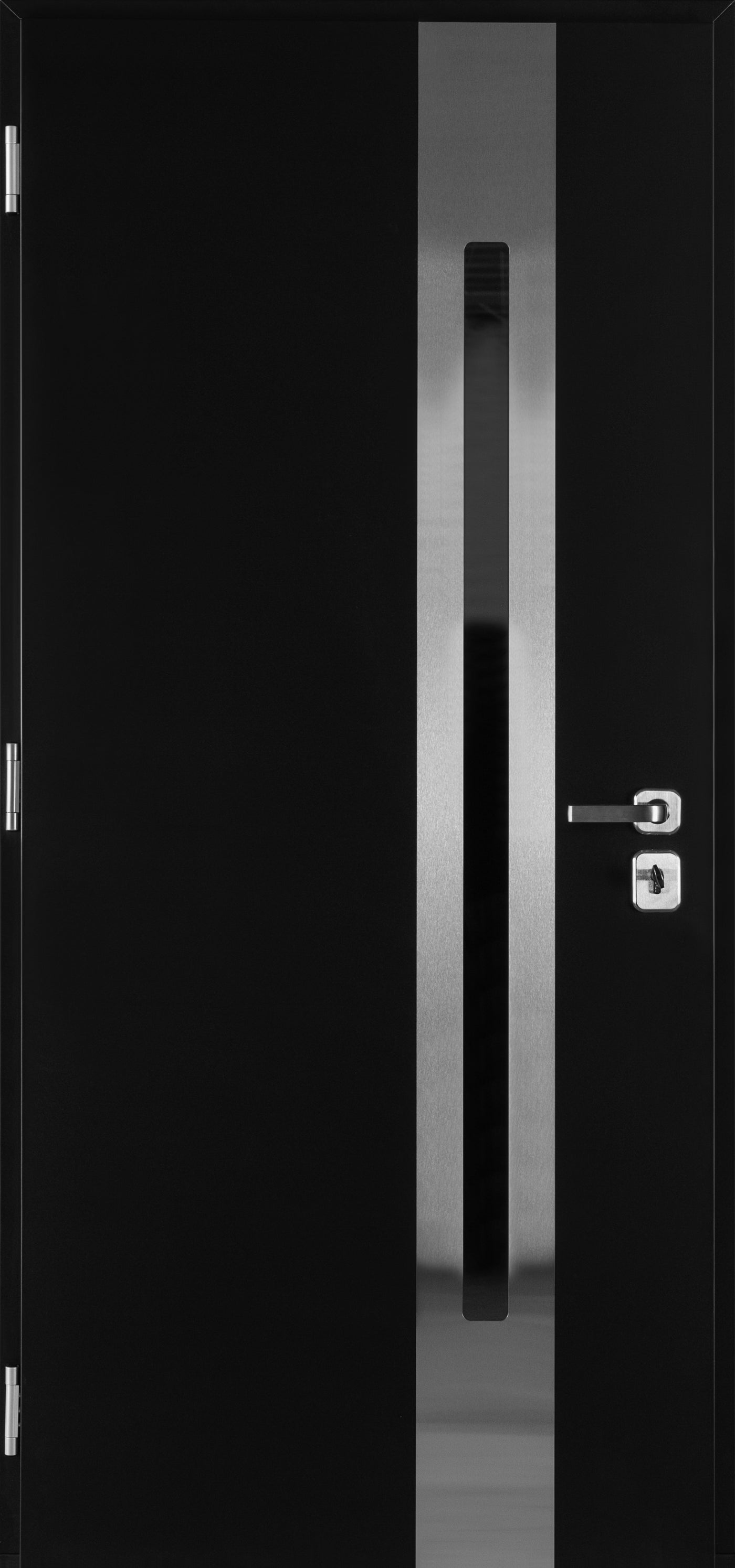Nova Inox S2 Modern Exterior Single Door 36x80 - Black - Doors and Beyond