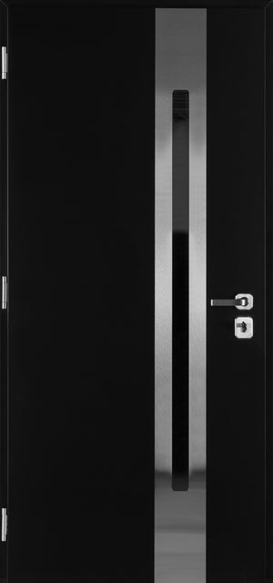 Nova Inox S2 Modern Exterior Single Door 36x80 - Black - Doors and Beyond
