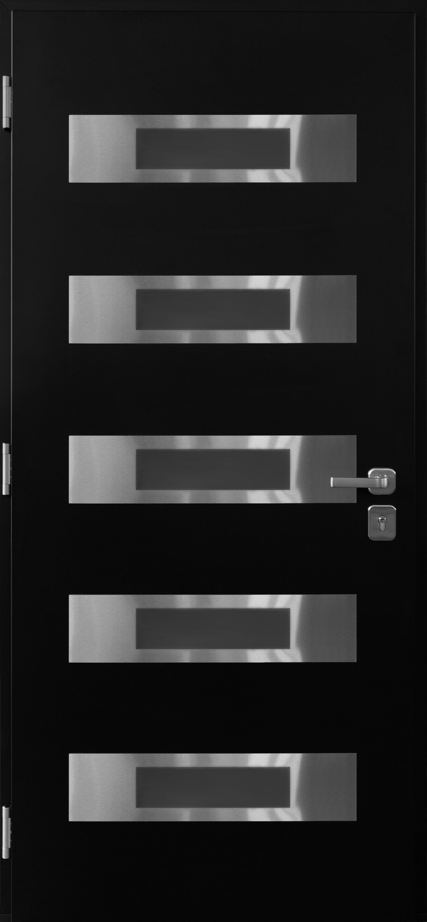 Nova Inox S5 Modern Exterior Single Door 36x80 - Black - Doors and Beyond