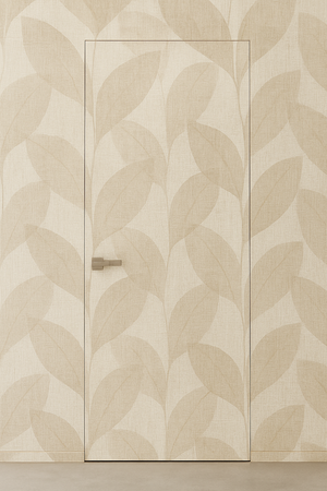 Primed Solid Frameless Door Example For Painting Linen Wallpaper - Doors and Beyond