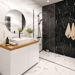 VILO Wall SPC Calacatta black 11 3/16" x 23 5/8" - Doors and Beyond